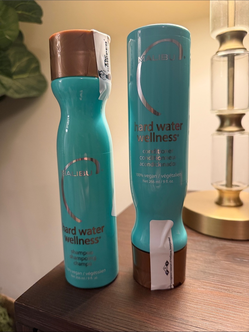 Malibu Hard Water Wellness Shampoo & Conditioner - Teal and Brown NEW
